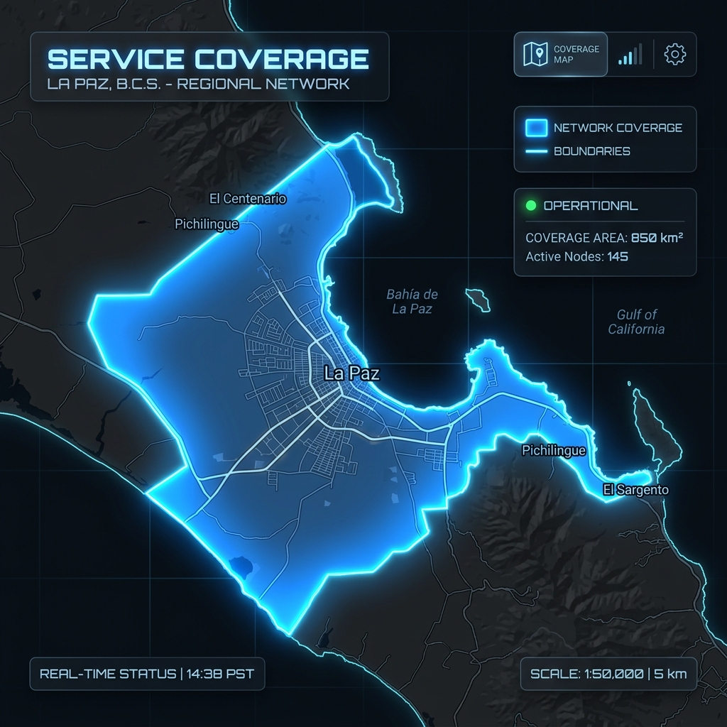 Mapa de cobertura en La Paz, Baja California Sur